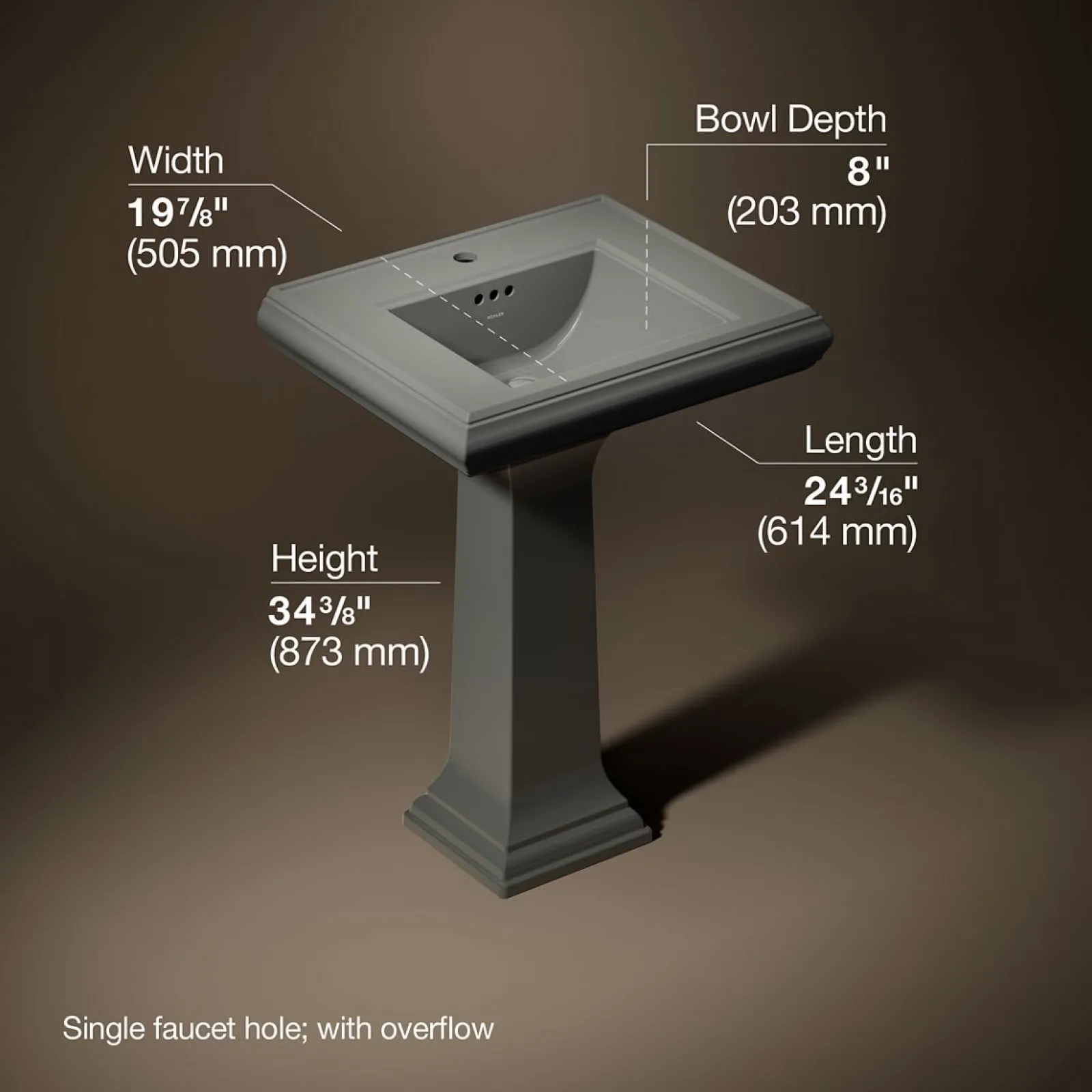 24-1/4" rectangular pedestal bathroom sink^Kohler Discount