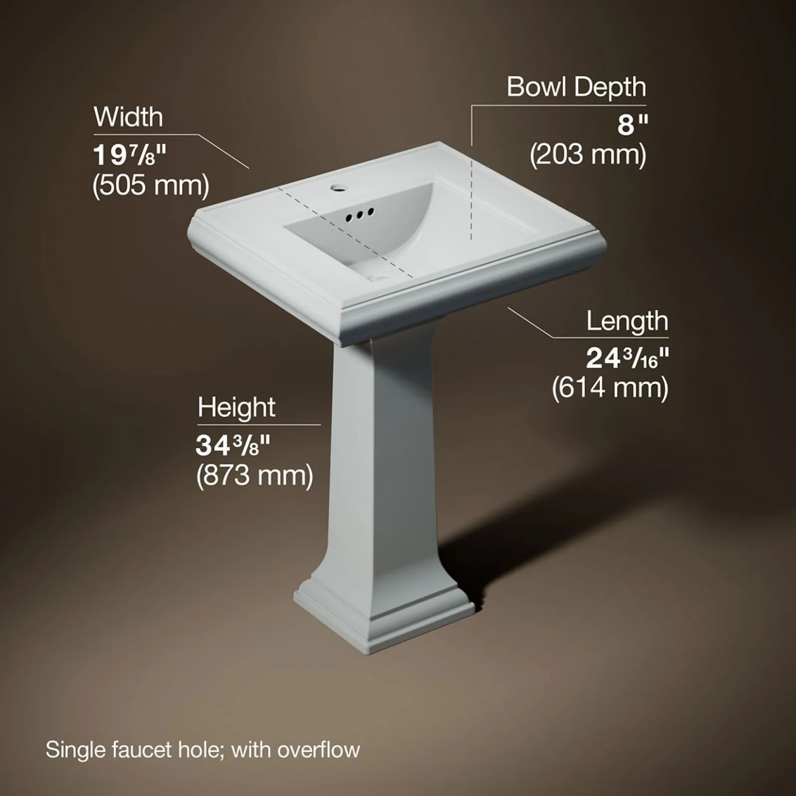 24-1/4" rectangular pedestal bathroom sink^Kohler Discount