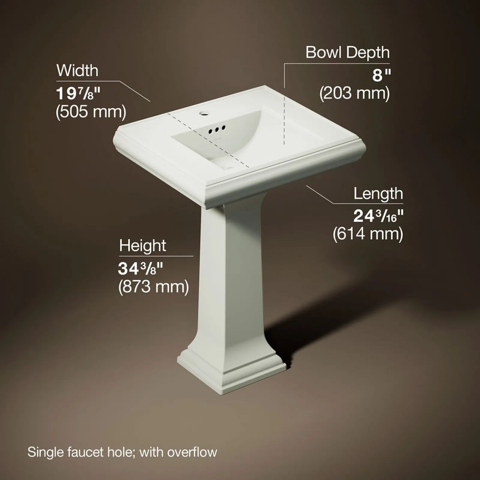 24-1/4" rectangular pedestal bathroom sink^Kohler Discount