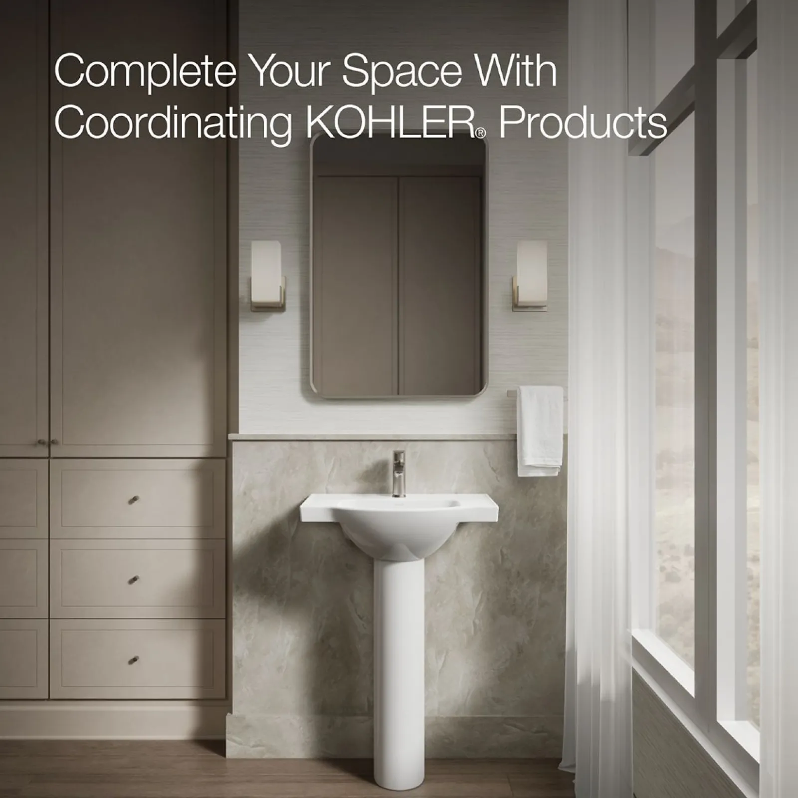 24" rectangular pedestal bathroom sink^Kohler Outlet