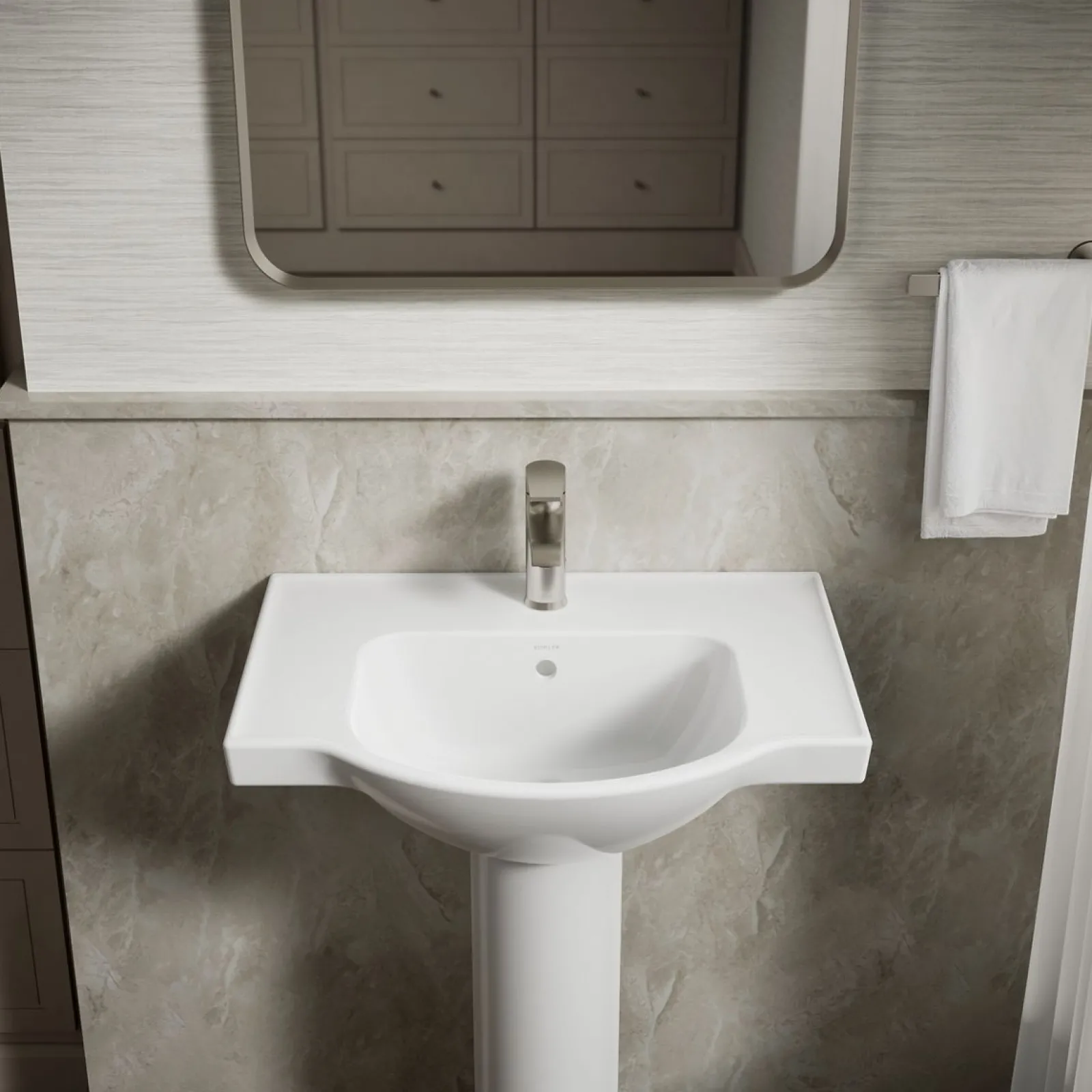 24" rectangular pedestal bathroom sink^Kohler Outlet