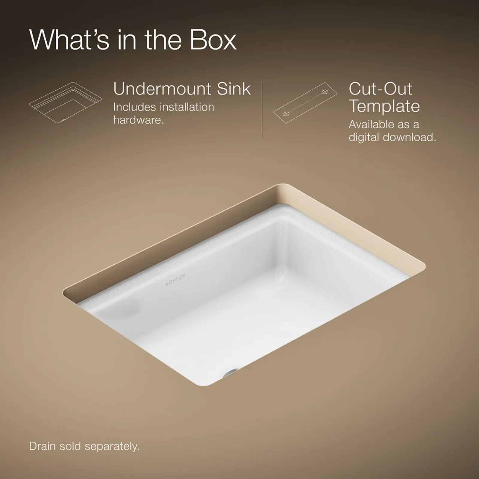 16-9/16" rectangular undermount bathroom sink^Kohler Hot