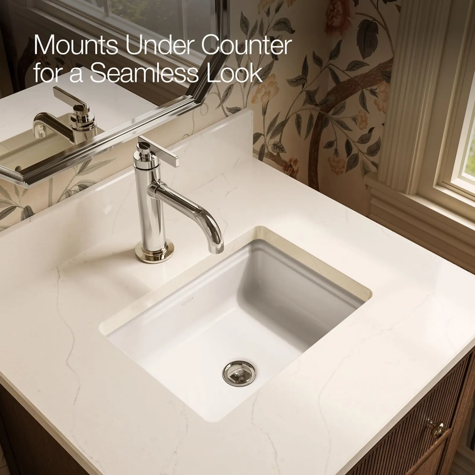 16-9/16" rectangular undermount bathroom sink^Kohler Hot