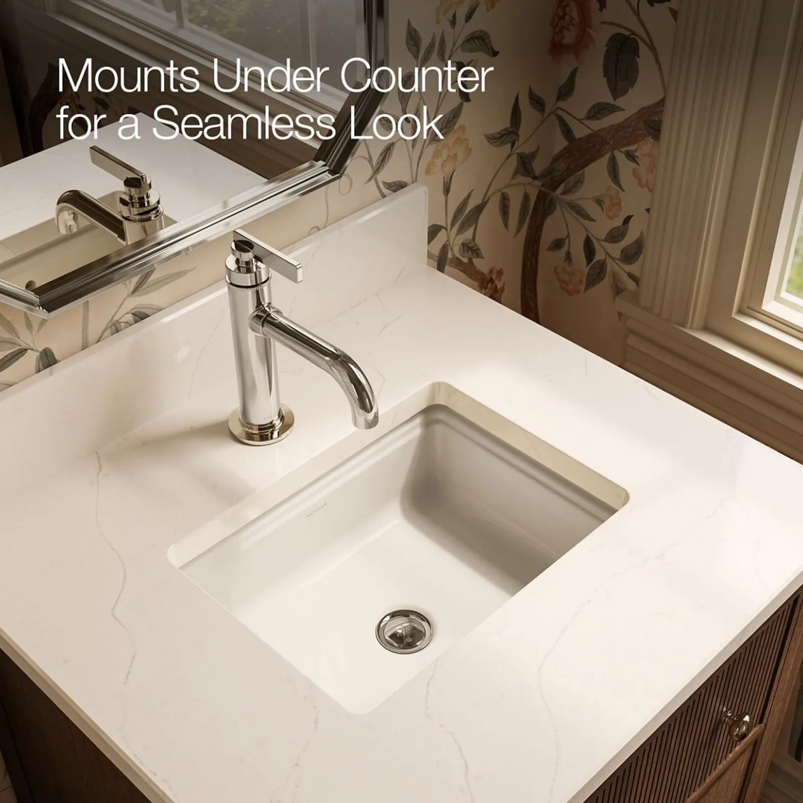 16-9/16" rectangular undermount bathroom sink^Kohler Hot