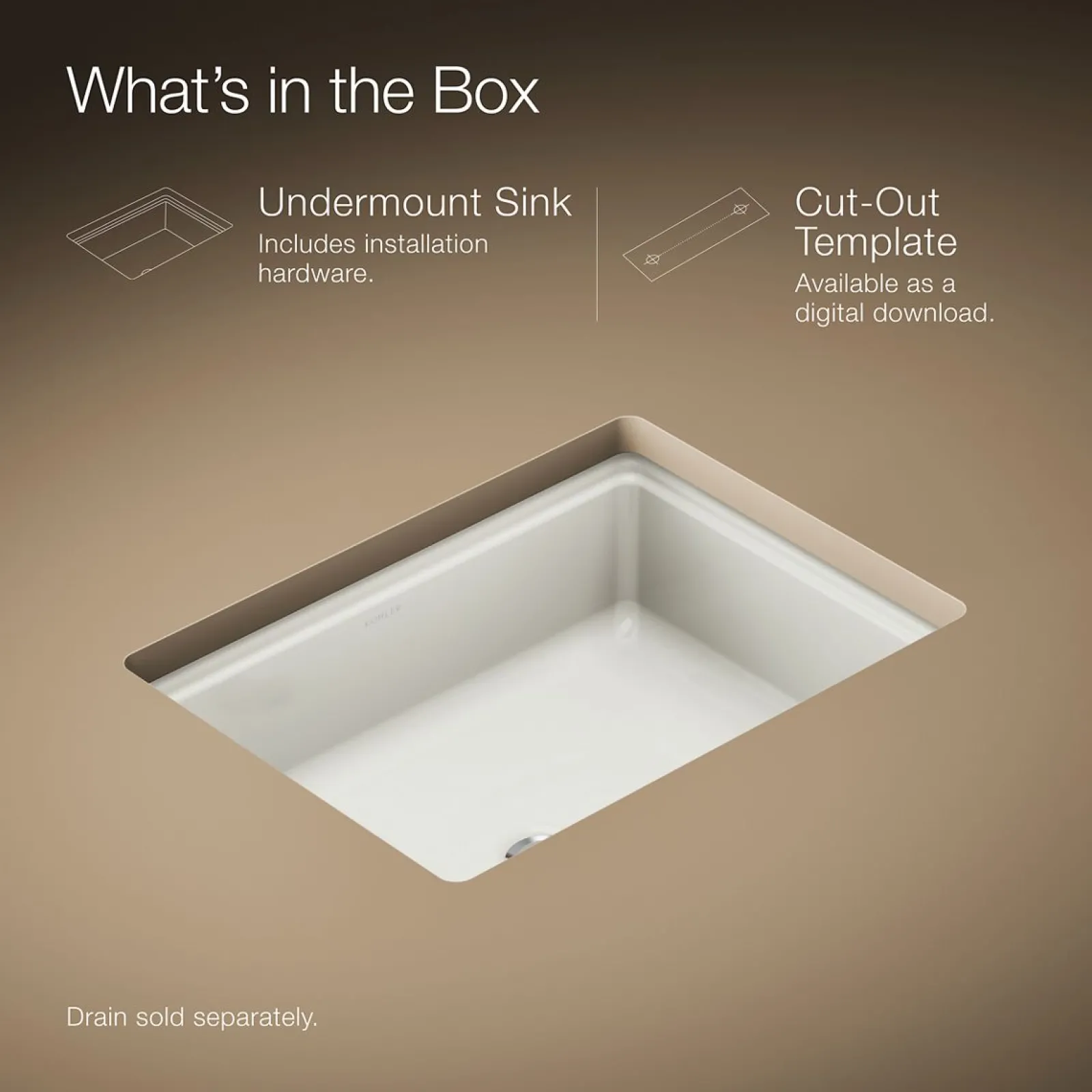 19-13/16" rectangular undermount bathroom sink^Kohler Clearance