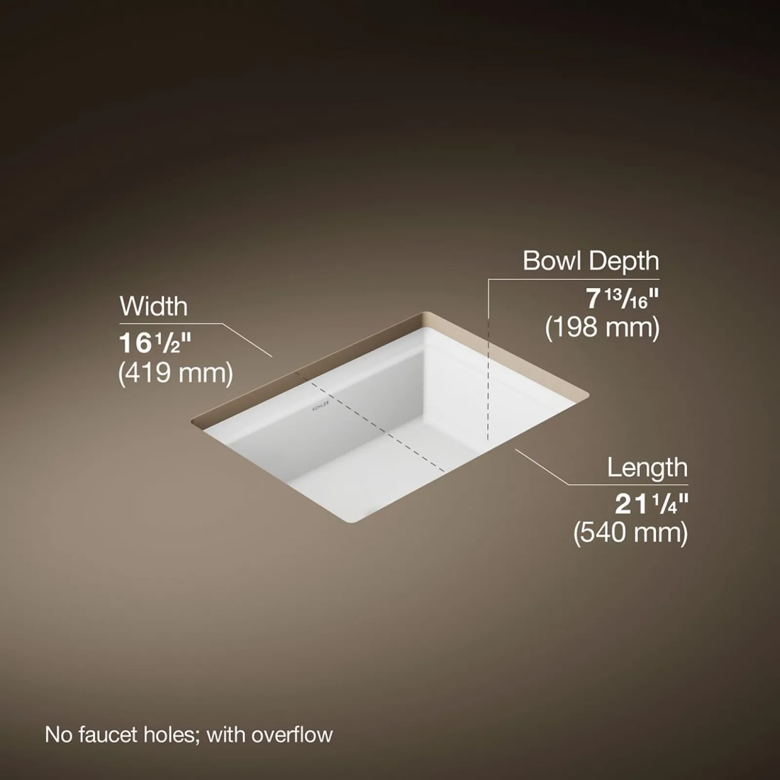 21-1/4" rectangular undermount bathroom sink^Kohler Online