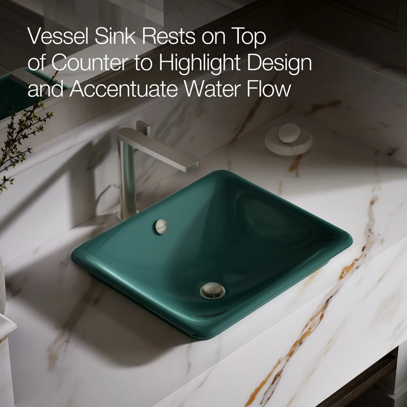 18-1/2" rectangular vessel bathroom sink^Kohler Hot
