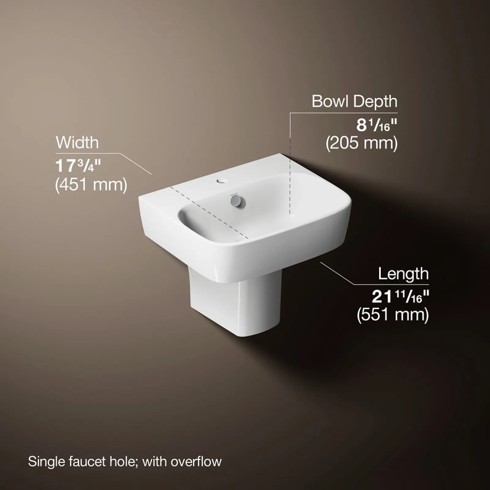 21-3/4" rectangular wall-mount bathroom sink^Kohler Outlet