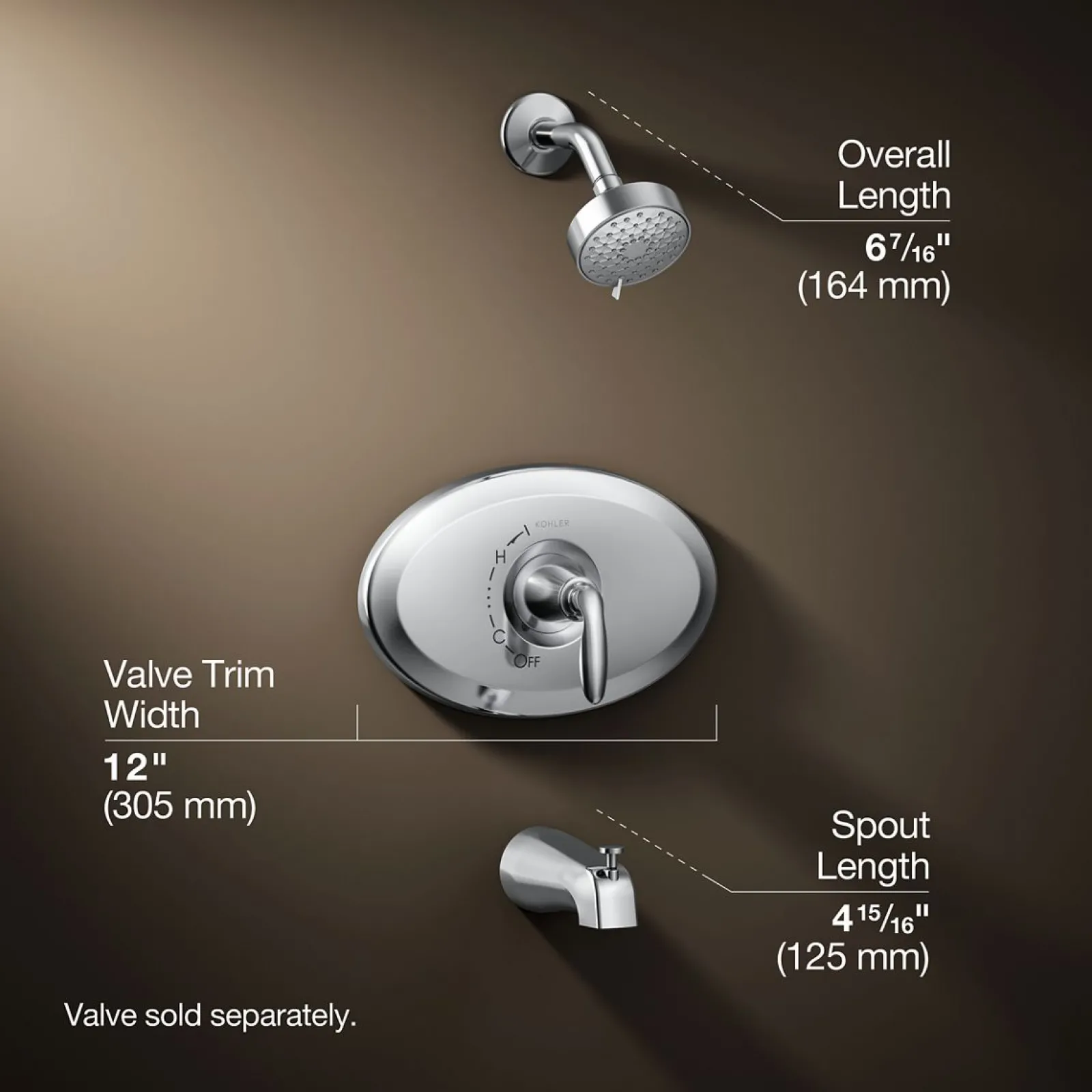 Remodel Rite-Temp® bath and shower trim kit, 1.75 gpm^Kohler Hot
