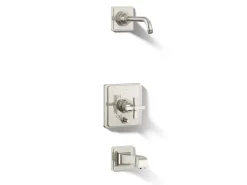 Rite-Temp® bath and shower trim kit with push-button diverter and cross handle, without showerhead^Kohler Sale