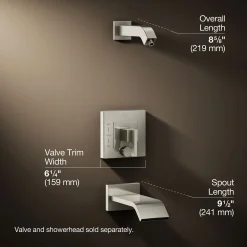 Rite-Temp® bath and shower trim kit with push-button diverter, without showerhead^Kohler Outlet