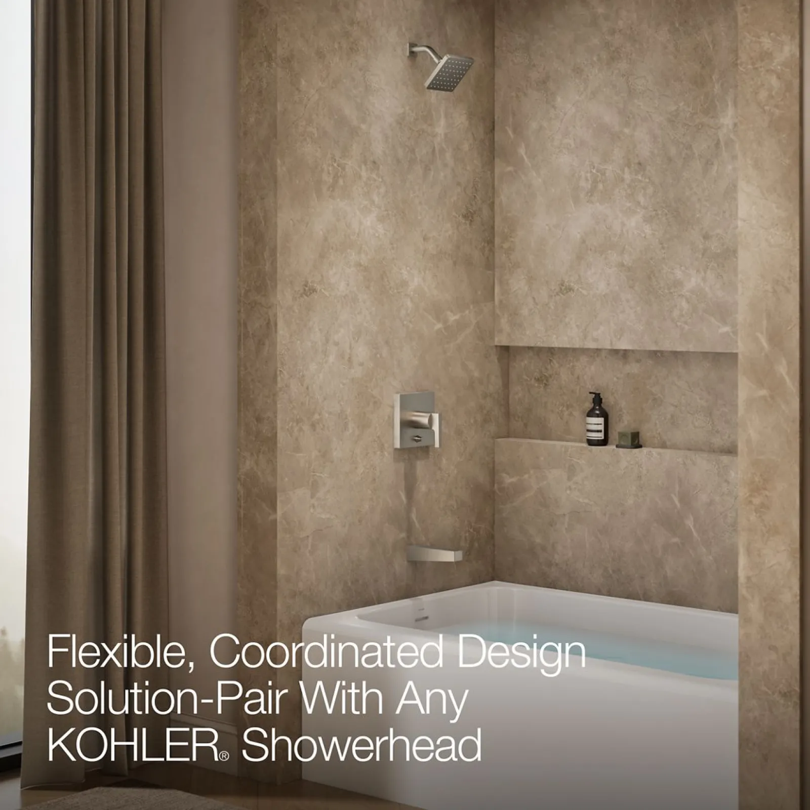 Rite-Temp® bath and shower trim kit with push-button diverter, without showerhead^Kohler New