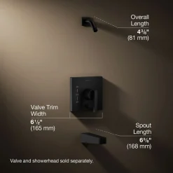 Rite-Temp® bath and shower trim kit with push-button diverter, without showerhead^Kohler New