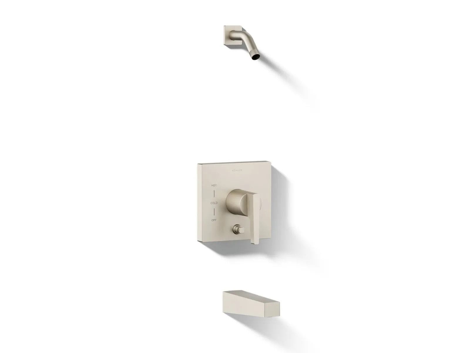 Rite-Temp® bath and shower trim kit with push-button diverter, without showerhead^Kohler New