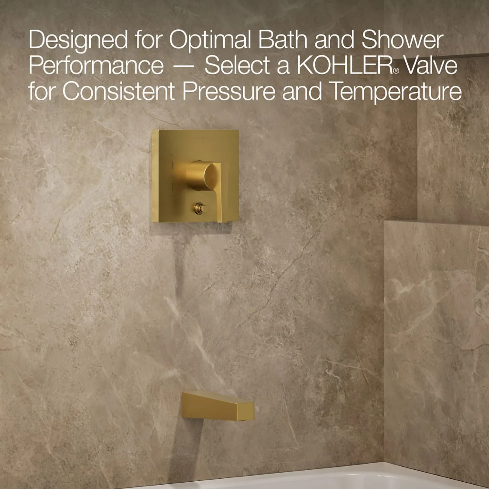 Rite-Temp® bath and shower trim kit with push-button diverter, 2.5 gpm^Kohler Hot