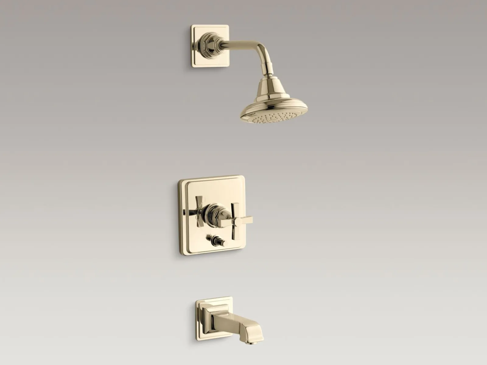 Rite-Temp® bath and shower trim kit with push-button diverter and cross handle, 2.5 gpm^Kohler Best