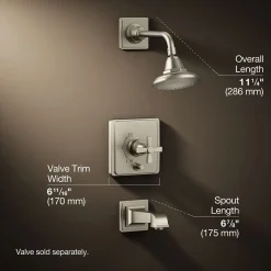 Rite-Temp® bath and shower trim kit with push-button diverter and cross handle, 2.5 gpm^Kohler Best