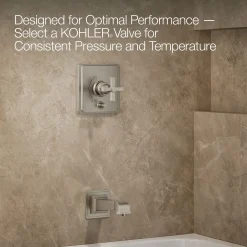 Rite-Temp® bath and shower trim kit with push-button diverter and cross handle, 2.5 gpm^Kohler Best