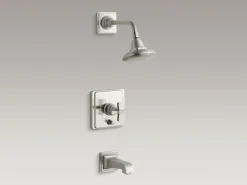 Rite-Temp® bath and shower trim kit with push-button diverter and cross handle, 2.5 gpm^Kohler Best