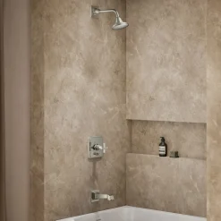 Rite-Temp® bath and shower trim kit with push-button diverter and cross handle, 2.5 gpm^Kohler Best