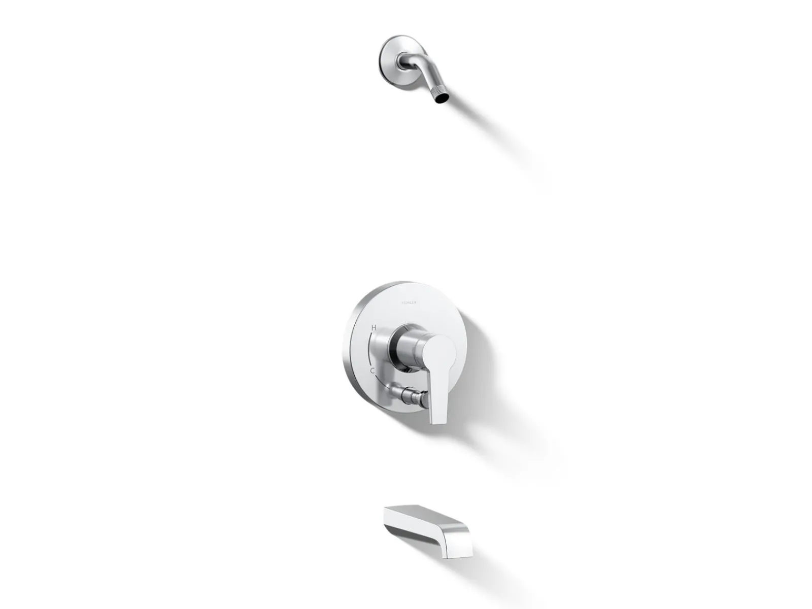 Rite-Temp® bath and shower trim kit with push-button diverter, without showerhead^Kohler New