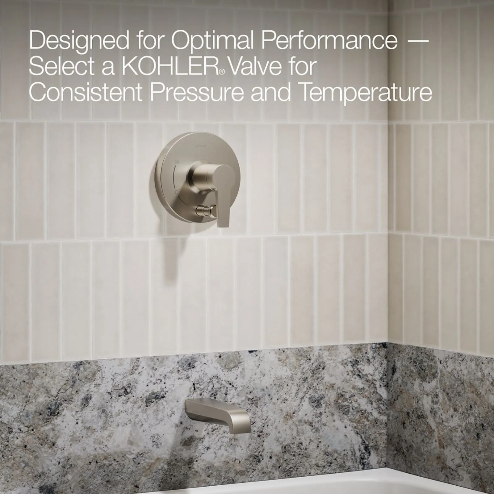 Rite-Temp® bath and shower trim kit with push-button diverter, without showerhead^Kohler New