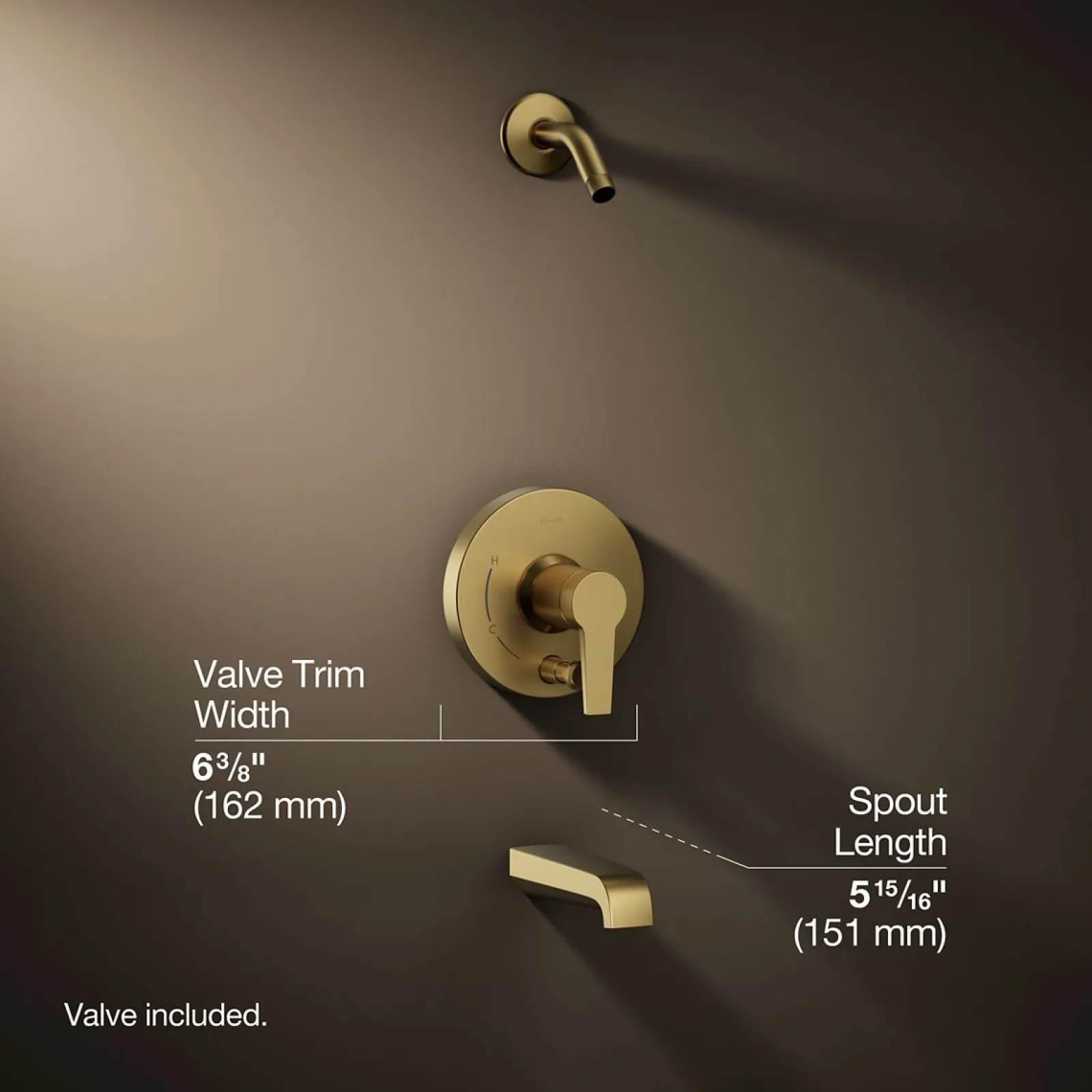 Rite-Temp® bath and shower trim kit with push-button diverter, without showerhead^Kohler New