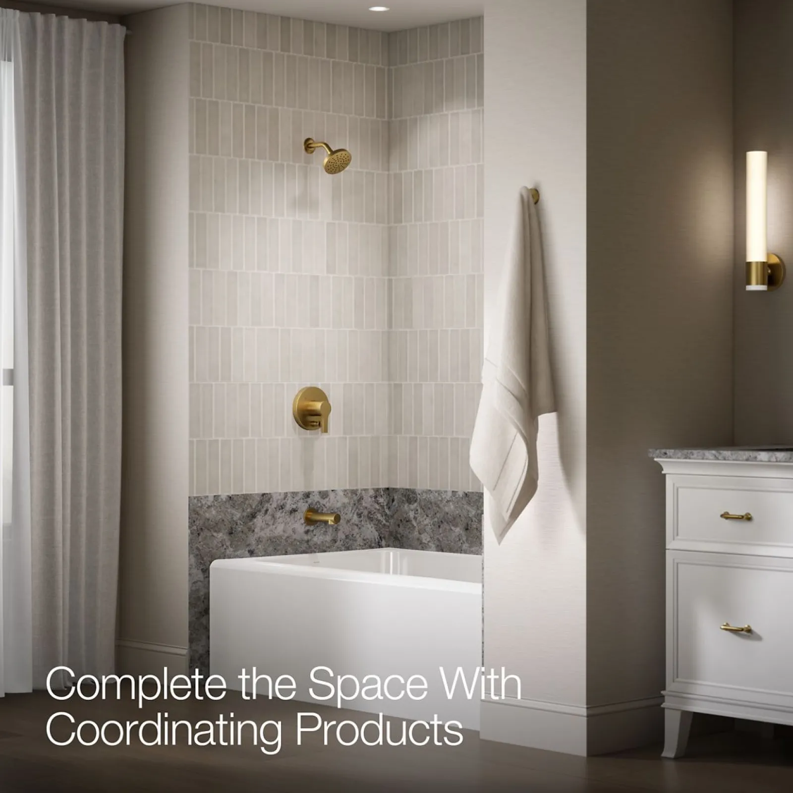 Rite-Temp® bath and shower trim kit with push-button diverter, 1.5 gpm^Kohler Hot