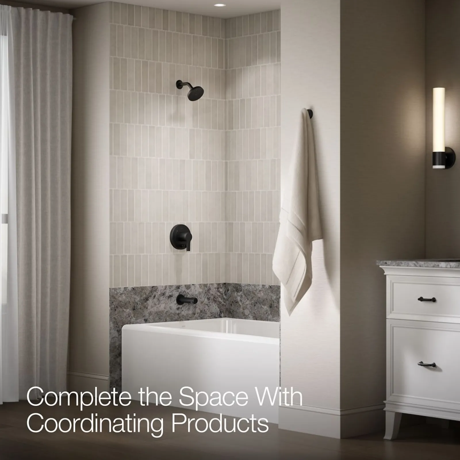 Rite-Temp® bath and shower trim kit with push-button diverter, 1.5 gpm^Kohler Hot