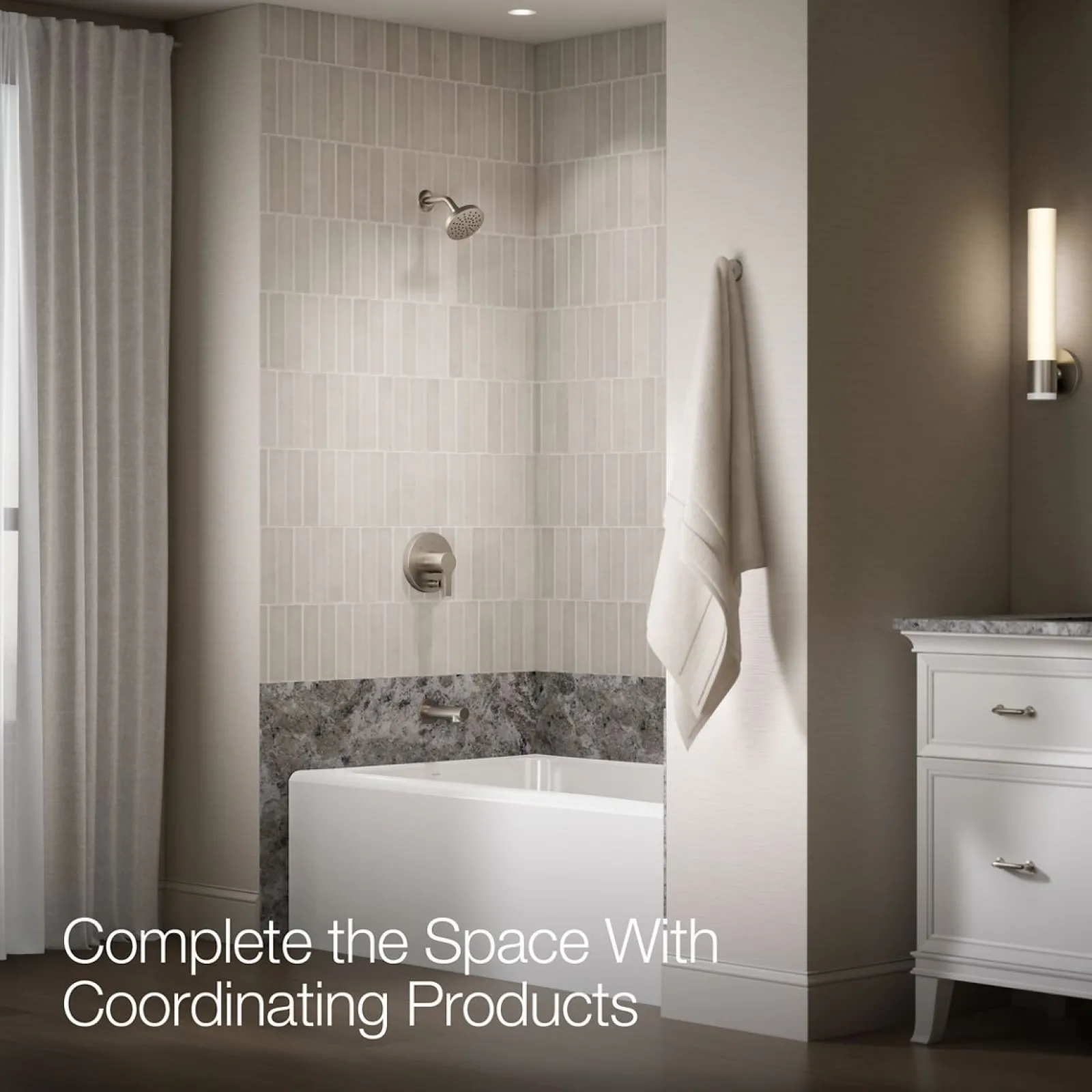 Rite-Temp® bath and shower trim kit with push-button diverter, 1.5 gpm^Kohler Hot