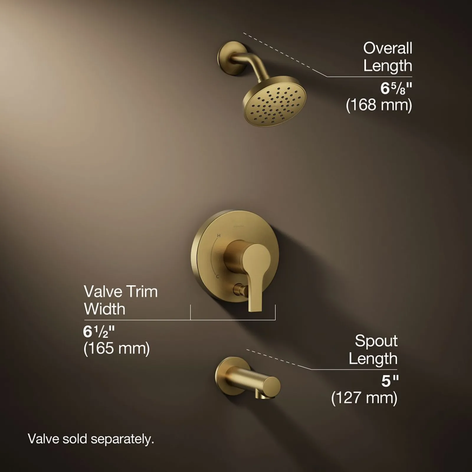 Rite-Temp® bath and shower trim kit with push-button diverter, 1.5 gpm^Kohler Hot