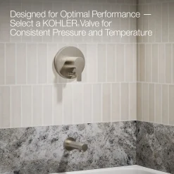 Rite-Temp® bath and shower trim kit with push-button diverter, without showerhead^Kohler