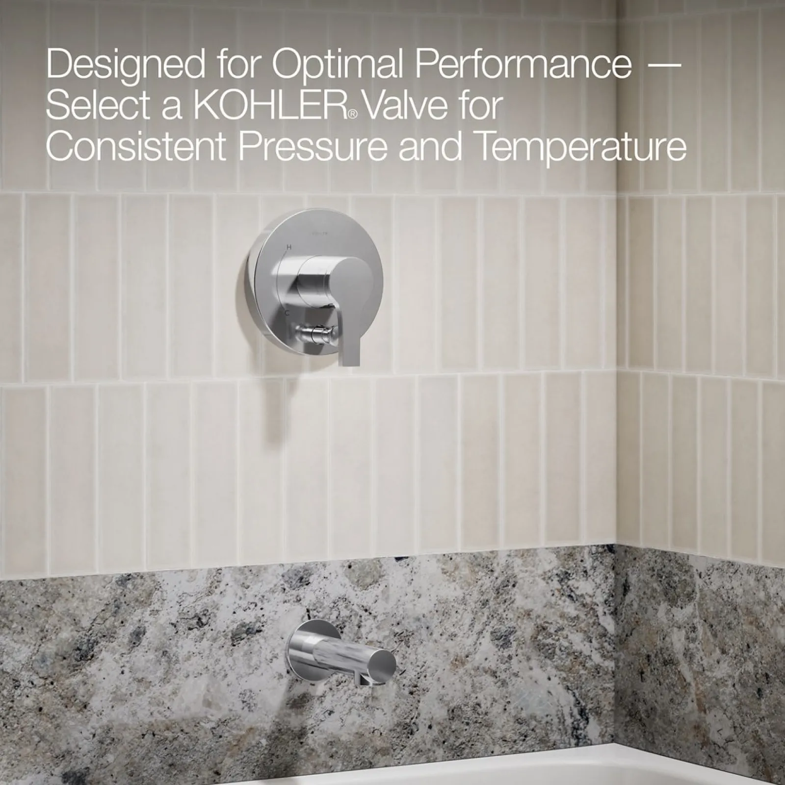 Rite-Temp® bath and shower trim kit with push-button diverter, 1.75 gpm^Kohler Online