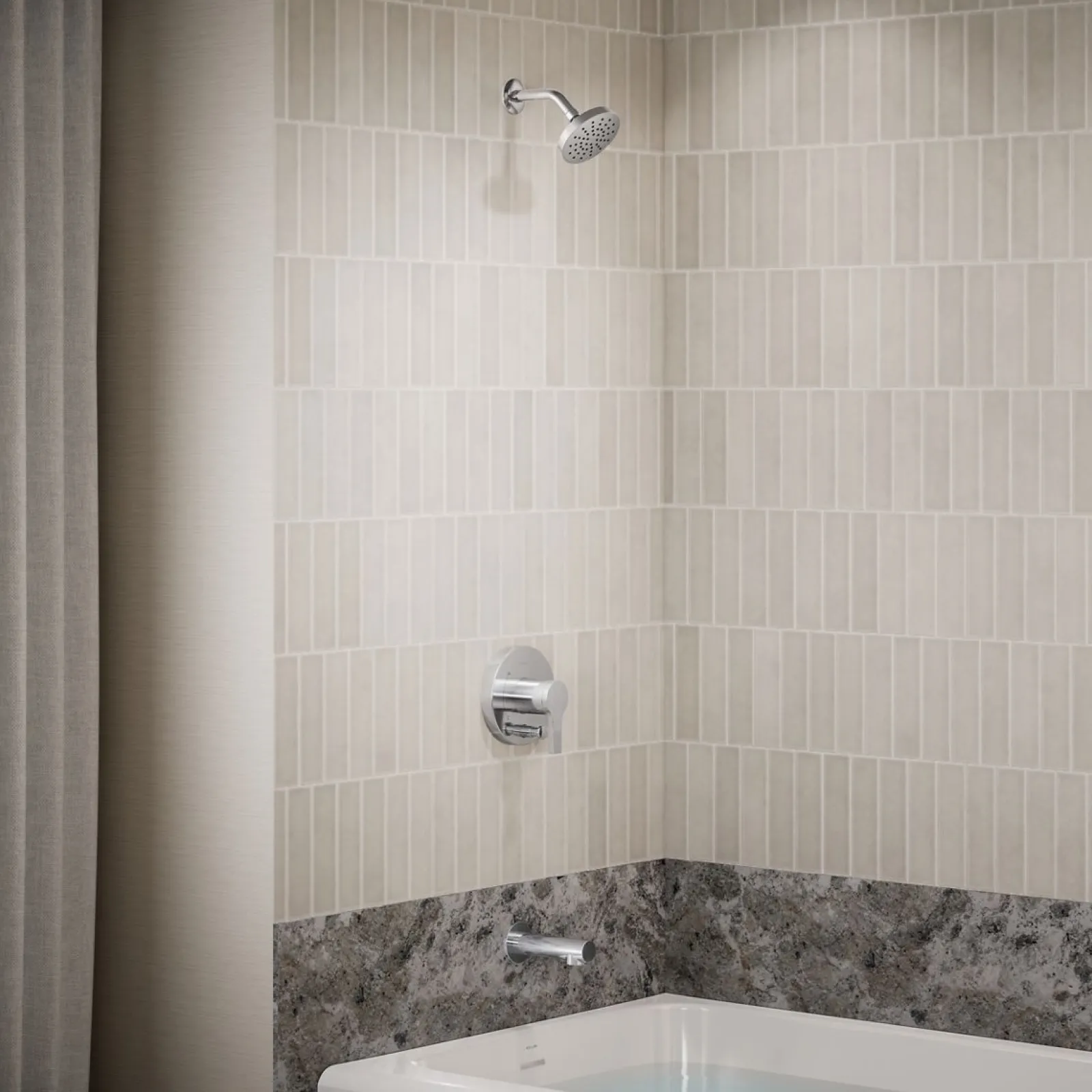 Rite-Temp® bath and shower trim kit with push-button diverter, 1.75 gpm^Kohler Online