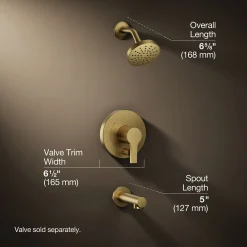Rite-Temp® bath and shower trim kit with push-button diverter, 1.75 gpm^Kohler Online