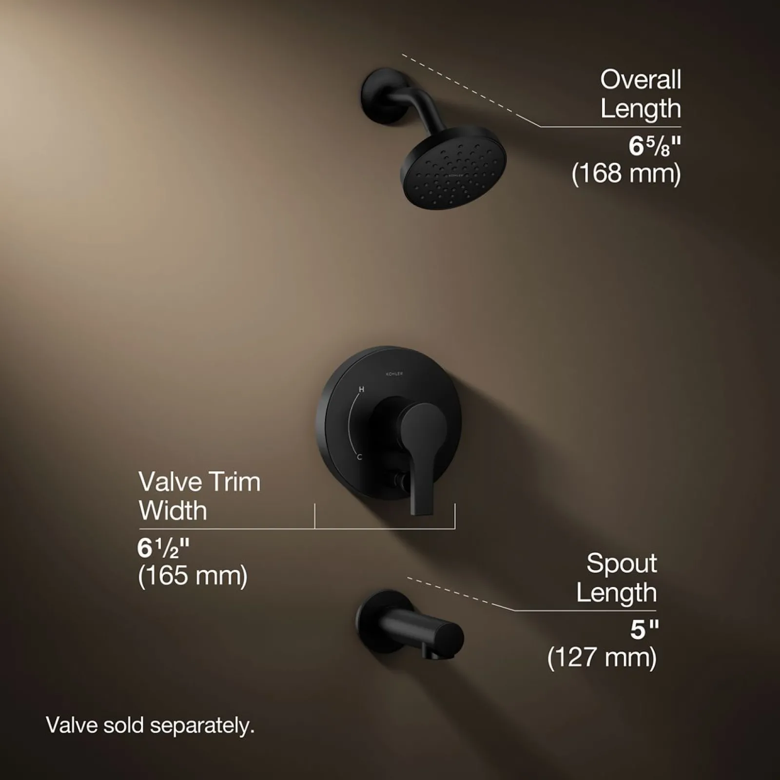 Rite-Temp® bath and shower trim kit with push-button diverter, 1.75 gpm^Kohler Online