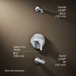 Rite-Temp® bath and shower trim kit, without showerhead^Kohler