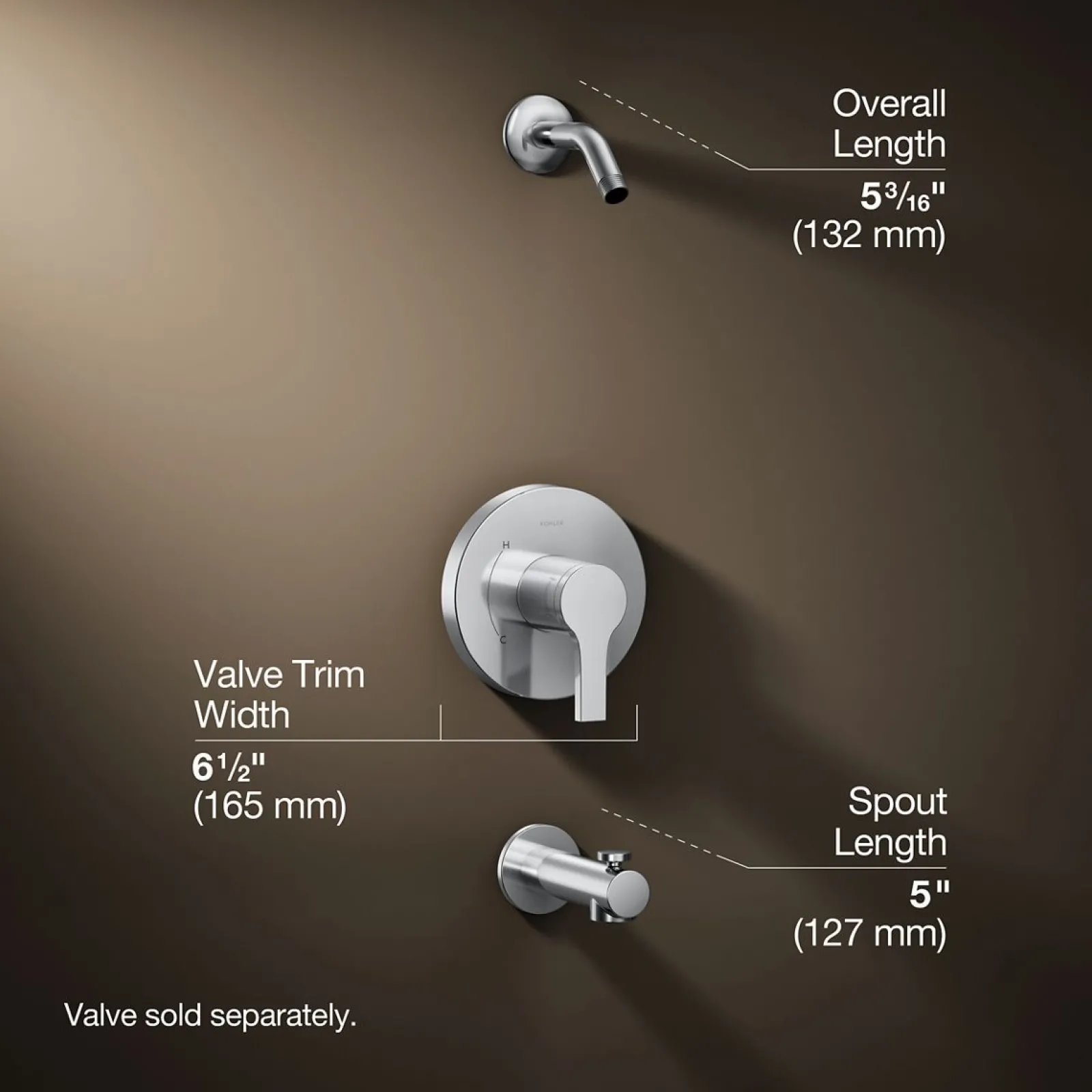 Rite-Temp® bath and shower trim kit, without showerhead^Kohler