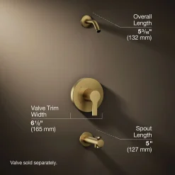 Rite-Temp® bath and shower trim kit, without showerhead^Kohler