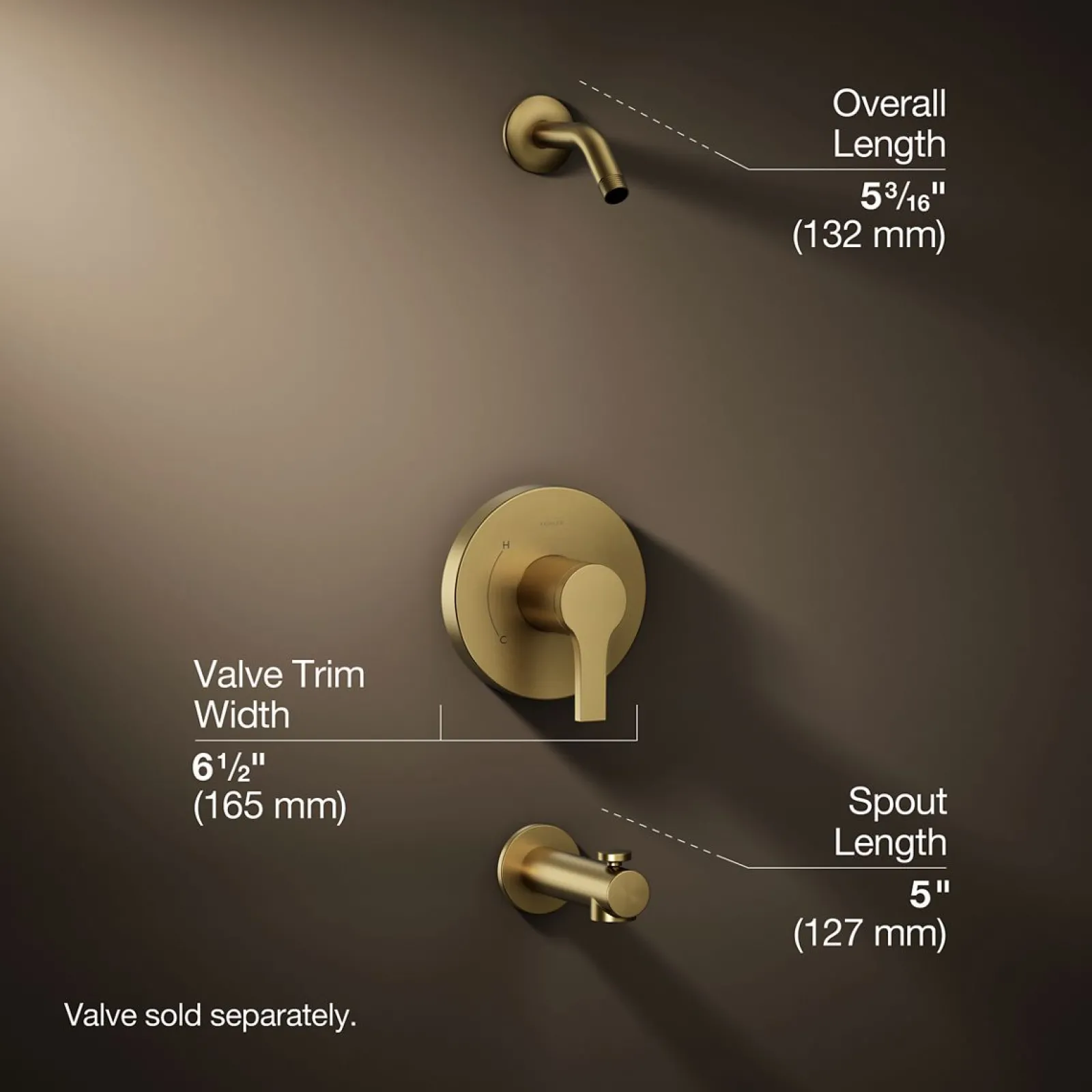 Rite-Temp® bath and shower trim kit, without showerhead^Kohler