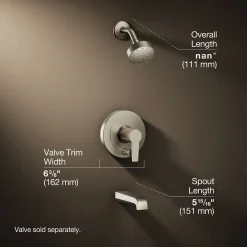 Rite-Temp® bath and shower trim kit with push-button diverter, 1.75 gpm^Kohler Discount