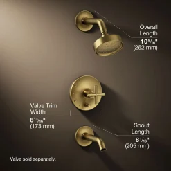 Rite-Temp® bath and shower trim kit with push-button diverter and cross handle, 1.75 gpm^Kohler Outlet