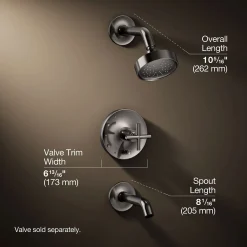 Rite-Temp® bath and shower trim kit with push-button diverter and cross handle, 1.75 gpm^Kohler Outlet