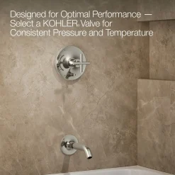 Rite-Temp® bath and shower trim kit with push-button diverter and cross handle, 1.75 gpm^Kohler Outlet