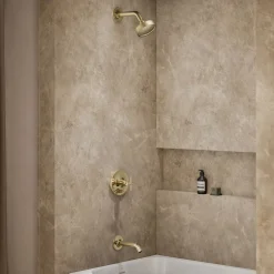 Rite-Temp® bath and shower trim kit with push-button diverter and cross handle, 1.75 gpm^Kohler Outlet