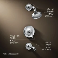 Rite-Temp® bath and shower trim kit with push-button diverter and lever handle, 1.75 gpm^Kohler Best