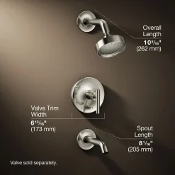 Rite-Temp® bath and shower trim kit with push-button diverter and lever handle, 1.75 gpm^Kohler Best