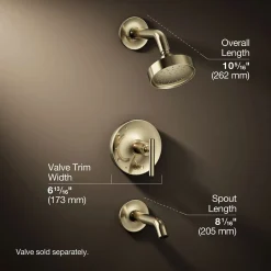 Rite-Temp® bath and shower trim kit with push-button diverter and lever handle, 1.75 gpm^Kohler Best
