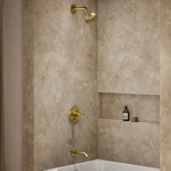 Rite-Temp® bath and shower trim kit with push-button diverter and cross handle, 2.5 gpm^Kohler Best