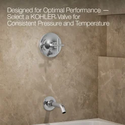 Rite-Temp® bath and shower trim kit with push-button diverter and cross handle, 2.5 gpm^Kohler Best